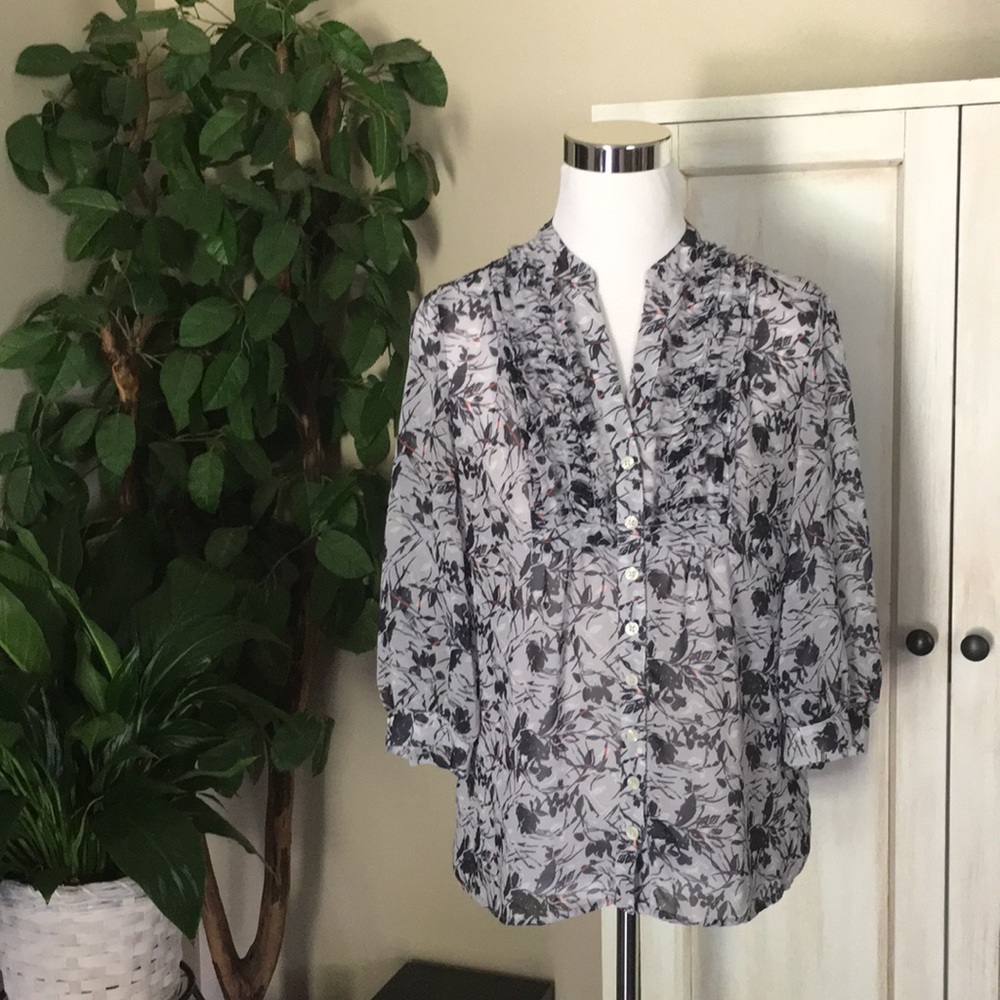 Banana Republic Sheer Print Blouse
